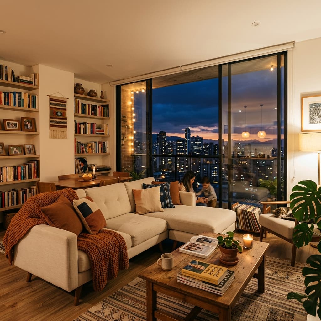 Apartamento acogedor con vista a la ciudad.