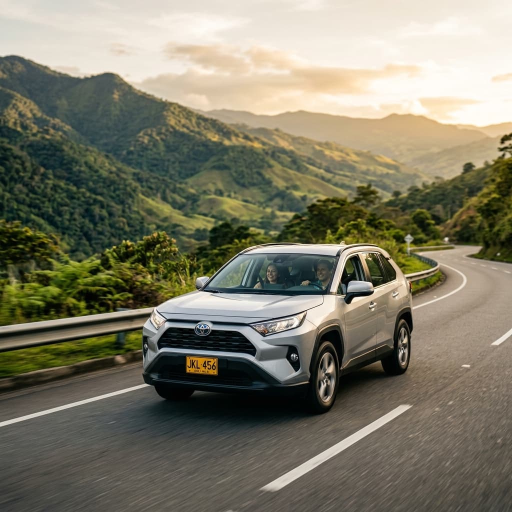 Vehículo moderno en carretera colombiana.