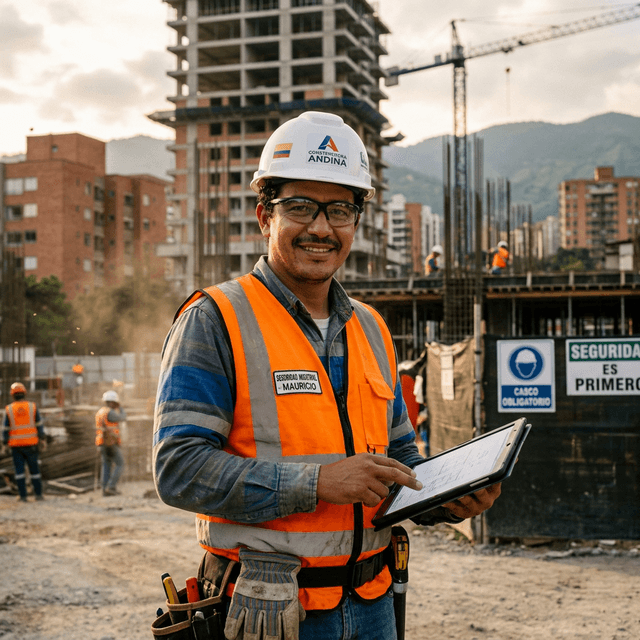 Trabajador con elementos de seguridad laboral.